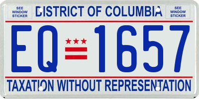 DC license plate EQ1657
