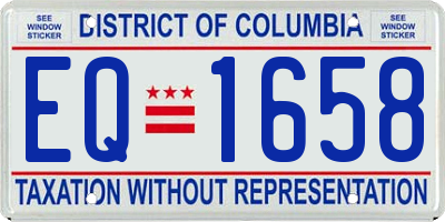 DC license plate EQ1658