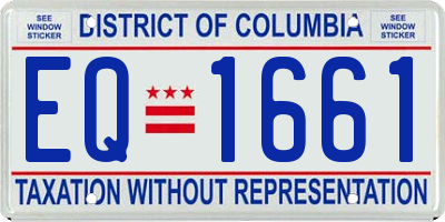DC license plate EQ1661