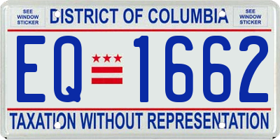 DC license plate EQ1662