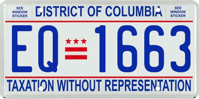 DC license plate EQ1663