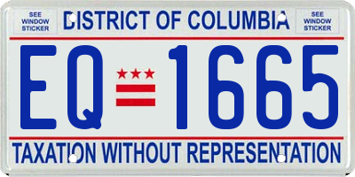 DC license plate EQ1665