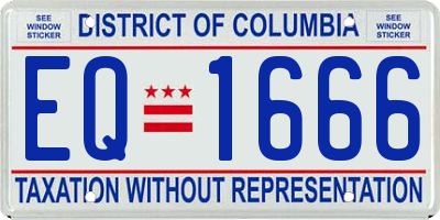 DC license plate EQ1666