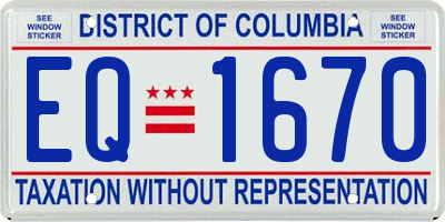 DC license plate EQ1670