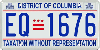 DC license plate EQ1676