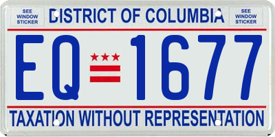 DC license plate EQ1677