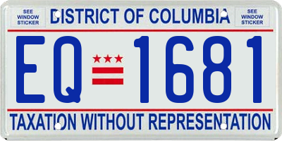 DC license plate EQ1681