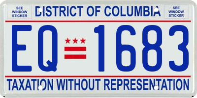 DC license plate EQ1683