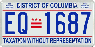 DC license plate EQ1687