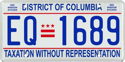 DC license plate EQ1689