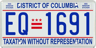 DC license plate EQ1691