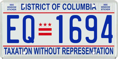 DC license plate EQ1694