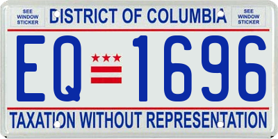 DC license plate EQ1696