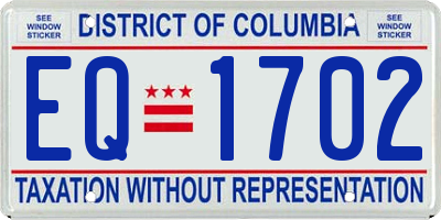 DC license plate EQ1702