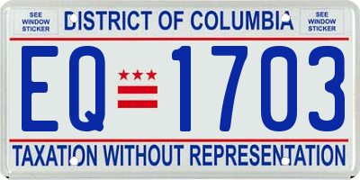 DC license plate EQ1703