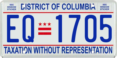 DC license plate EQ1705