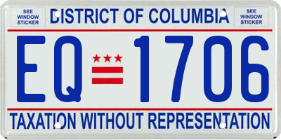 DC license plate EQ1706