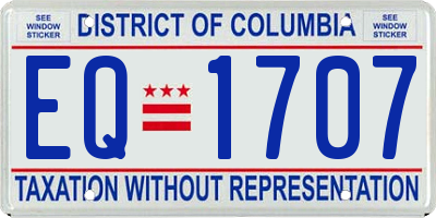 DC license plate EQ1707