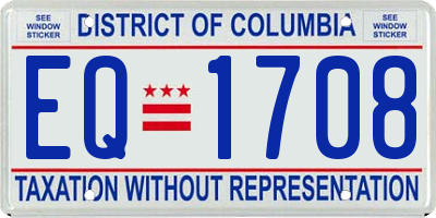 DC license plate EQ1708