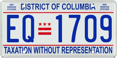 DC license plate EQ1709