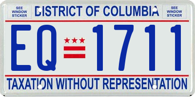 DC license plate EQ1711