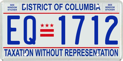 DC license plate EQ1712