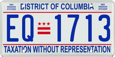 DC license plate EQ1713