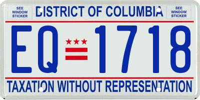 DC license plate EQ1718