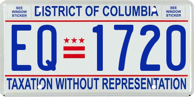 DC license plate EQ1720