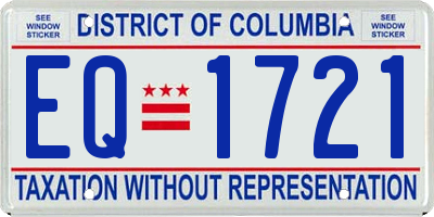 DC license plate EQ1721