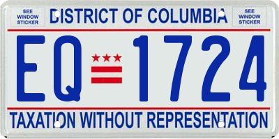 DC license plate EQ1724