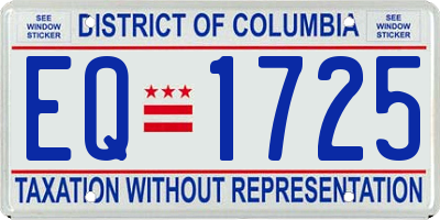 DC license plate EQ1725