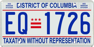 DC license plate EQ1726