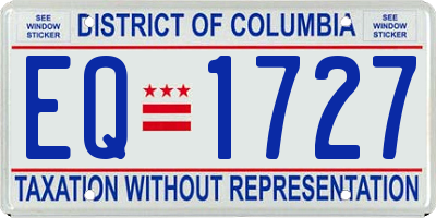 DC license plate EQ1727