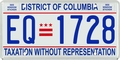 DC license plate EQ1728