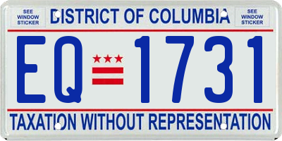 DC license plate EQ1731