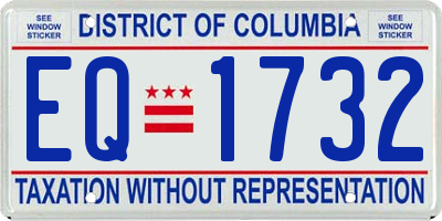 DC license plate EQ1732