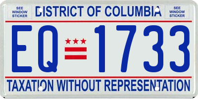 DC license plate EQ1733