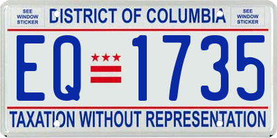 DC license plate EQ1735