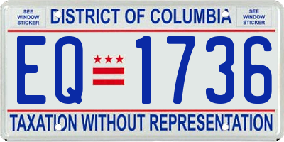 DC license plate EQ1736