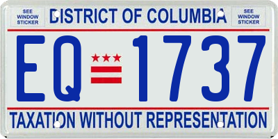 DC license plate EQ1737