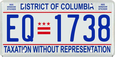 DC license plate EQ1738