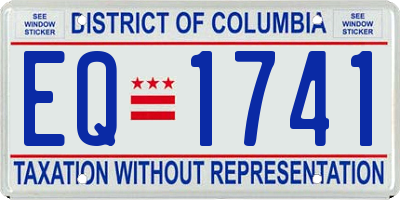 DC license plate EQ1741