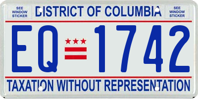 DC license plate EQ1742