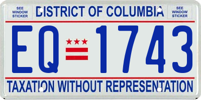 DC license plate EQ1743