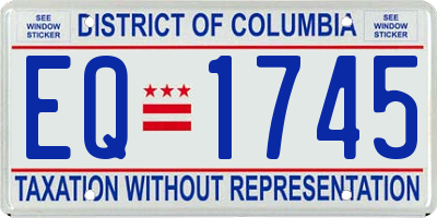 DC license plate EQ1745