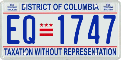 DC license plate EQ1747