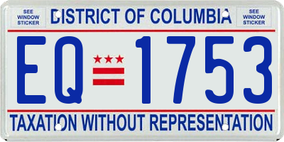 DC license plate EQ1753