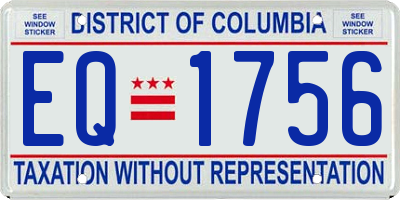 DC license plate EQ1756