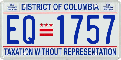 DC license plate EQ1757